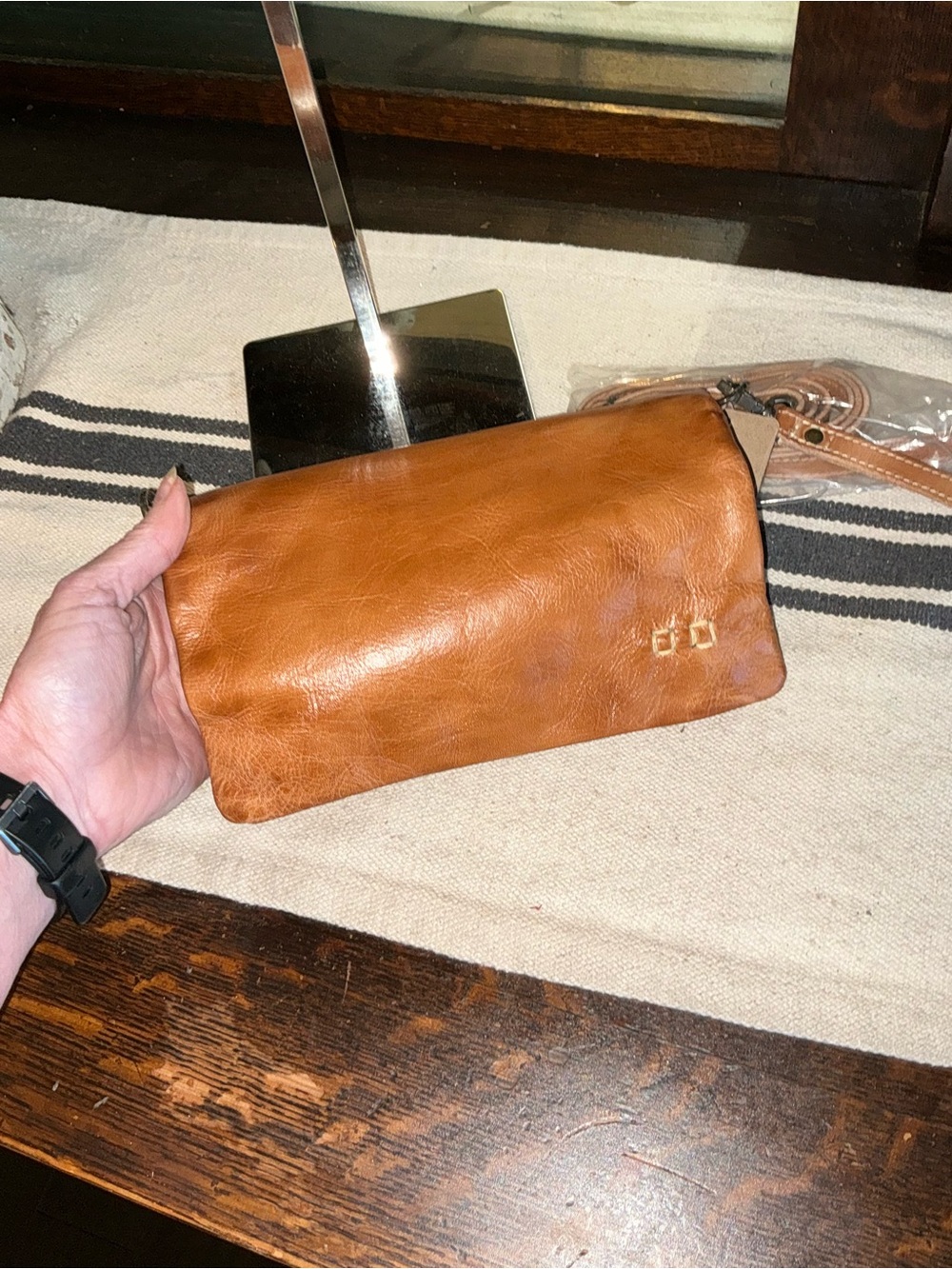 NWT Bed Stu Leather Cadence Wallet Wristlet Crossbody Bag Tan Rustic MSRP $179 - Picture 11 of 15